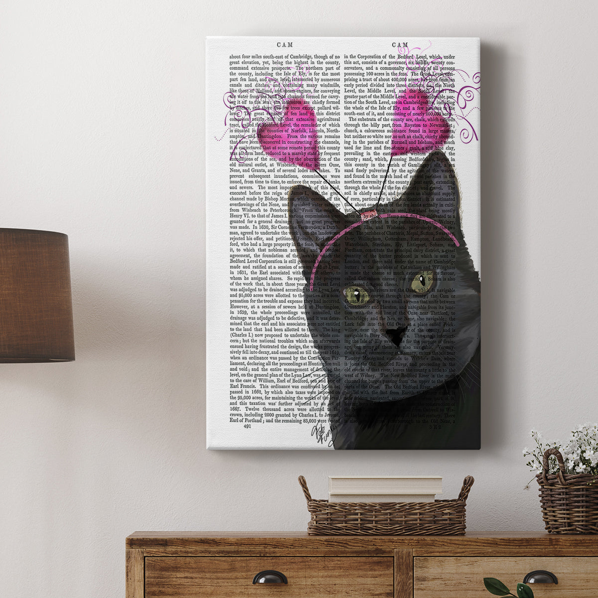 Black Cat Valentines - Canvas Art Print
