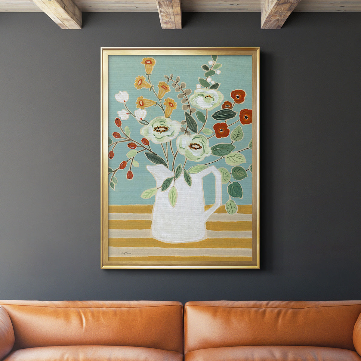 Joyful Blossoms II - Modern Framed Canvas Print