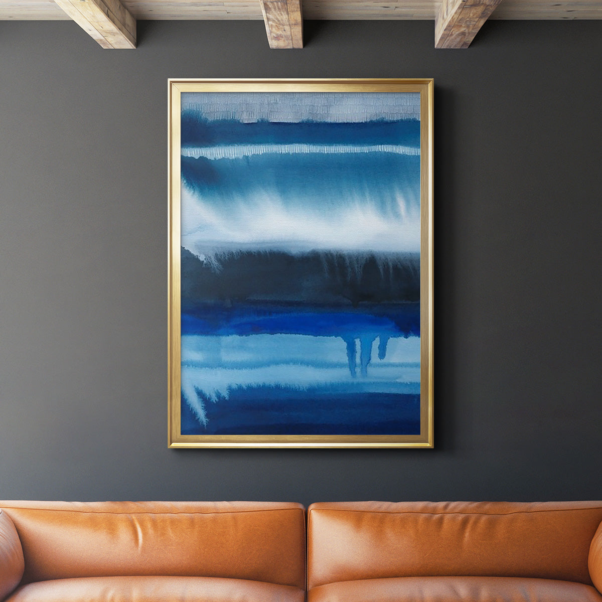 Deep Blue Shore II - Modern Framed Canvas Print