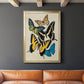 Collaged Butterflies II - Modern Framed Canvas Print