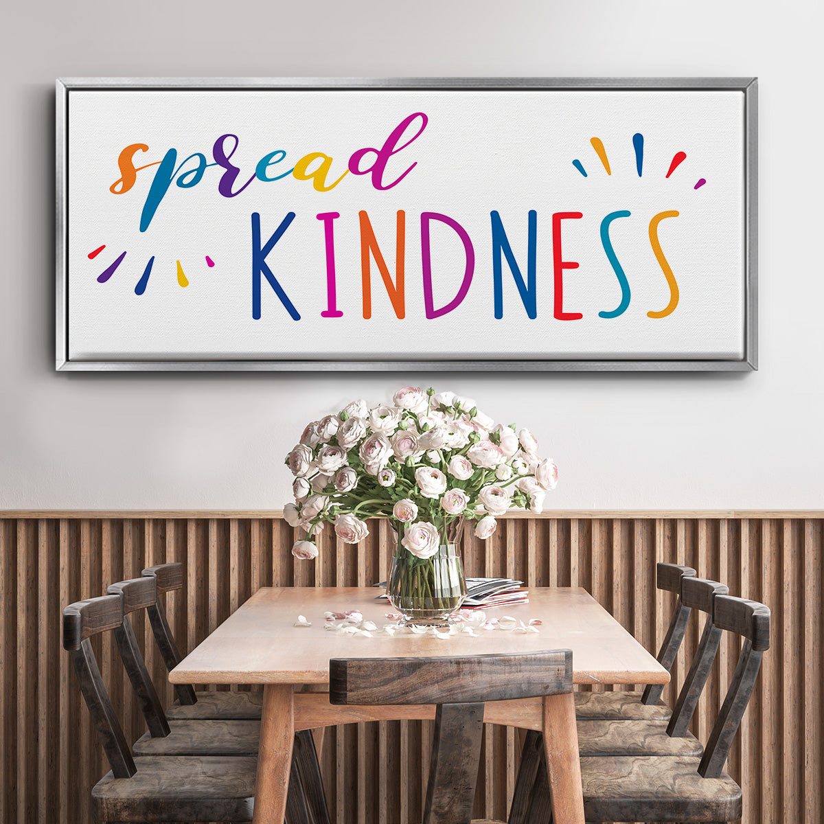 Rainbow Kindness - Floater Framed Canvas Print