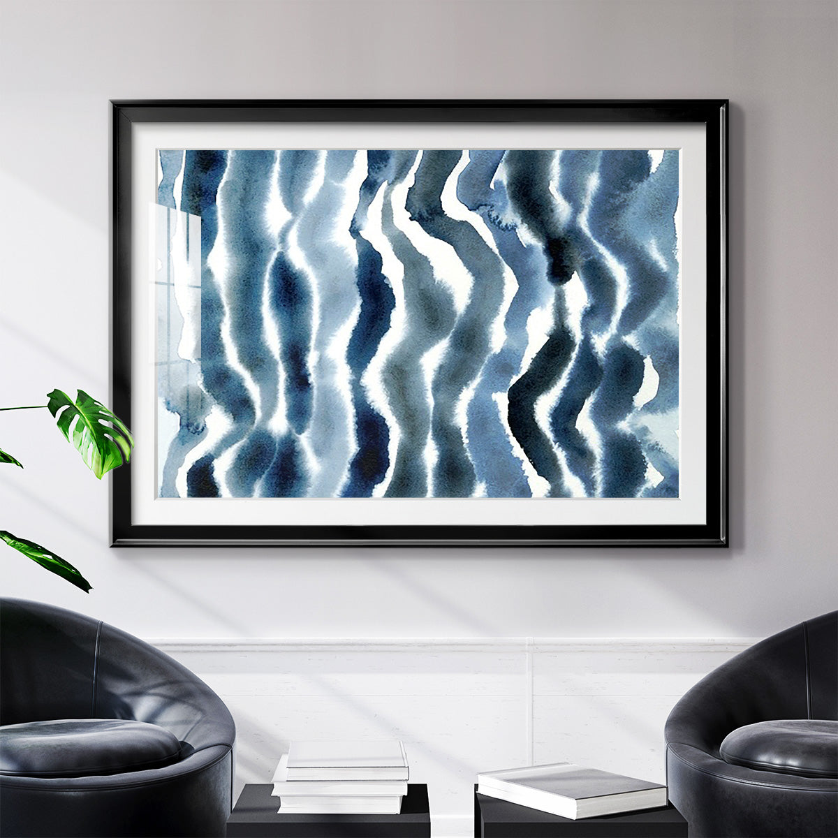 True Blue Wave II - Modern Framed Art Print