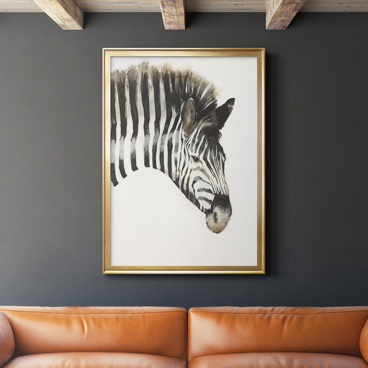 Zebra Stripes - Modern Framed Canvas Print