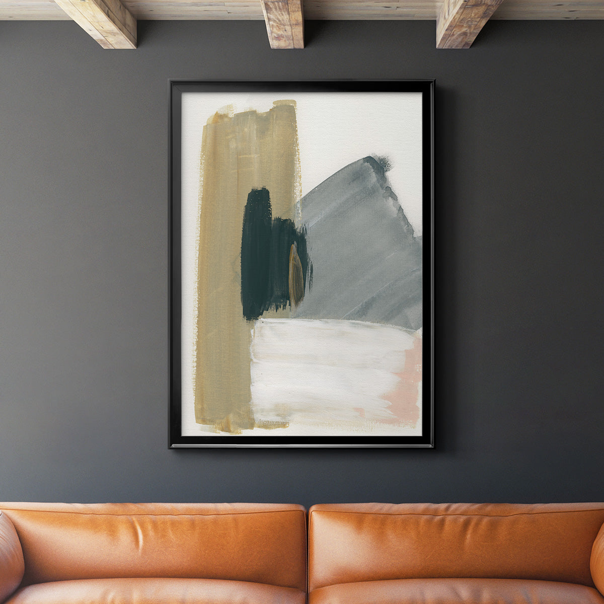 Marble Block Symmetry II - Modern Framed Canvas Print