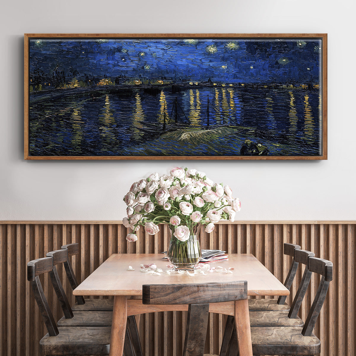 Starry Night Over the Rhone - Floater Framed Canvas Print