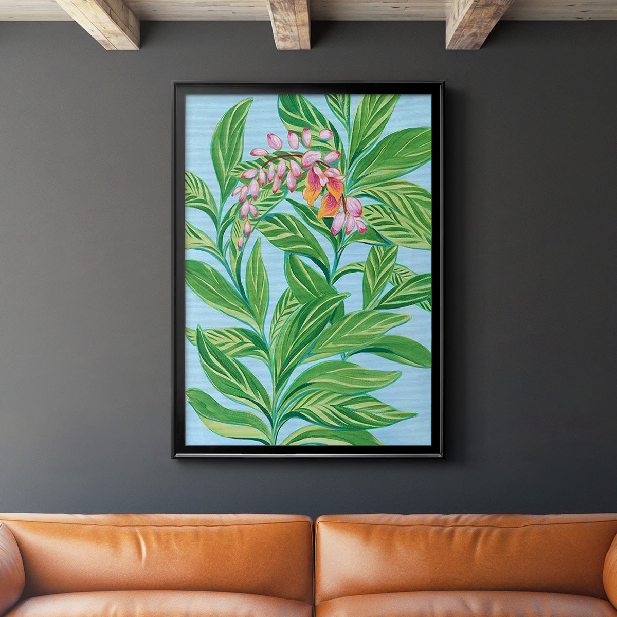 Tropical Shell Ginger I - Modern Framed Canvas Print