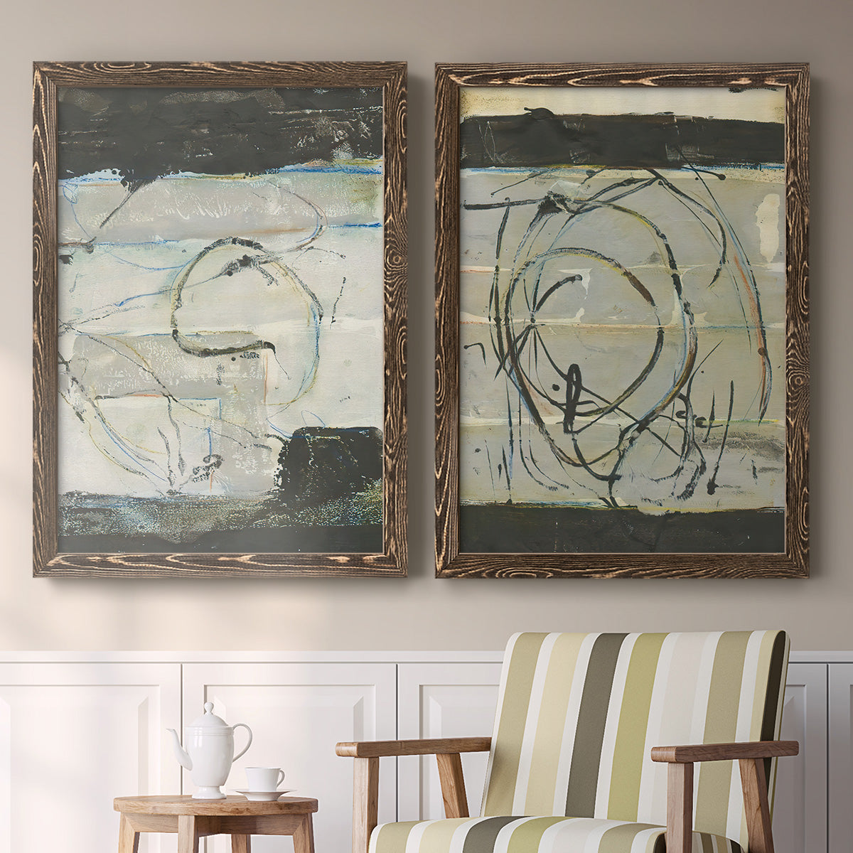 Continuing Energy I - Premium Framed Canvas 2 Piece Set - Ready to Hang