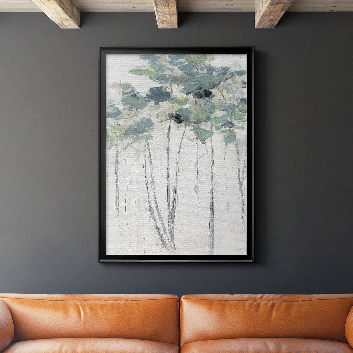 Impasto Tree Line I - Modern Framed Canvas Print