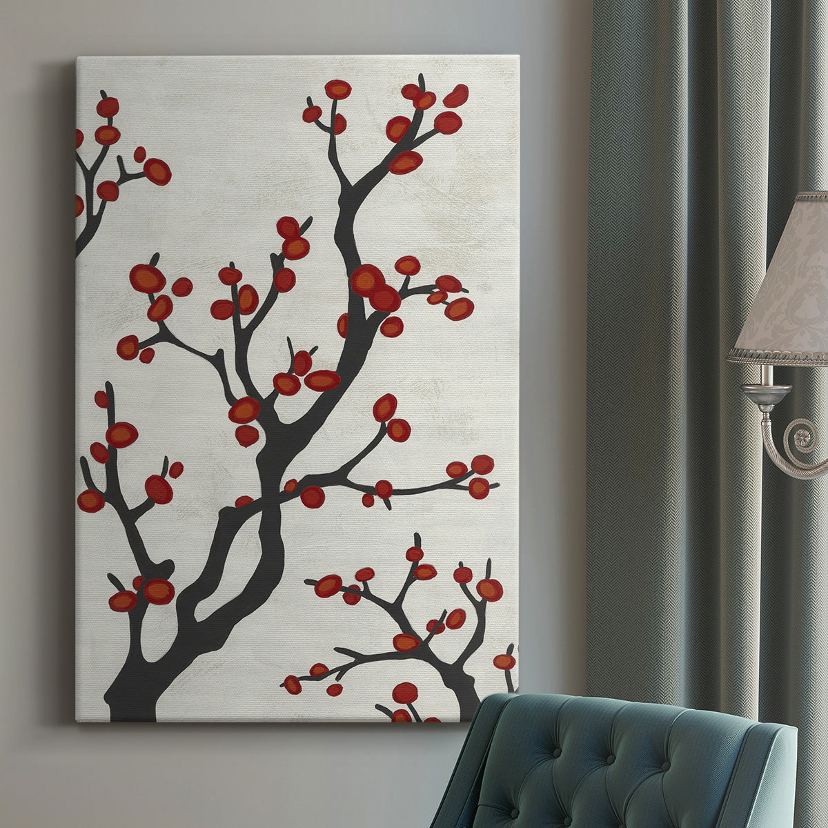 Red Berry Branch I - Canvas Art Print