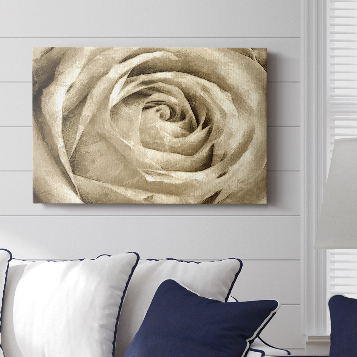 Neutral Wall Flower IV - Canvas Art Print