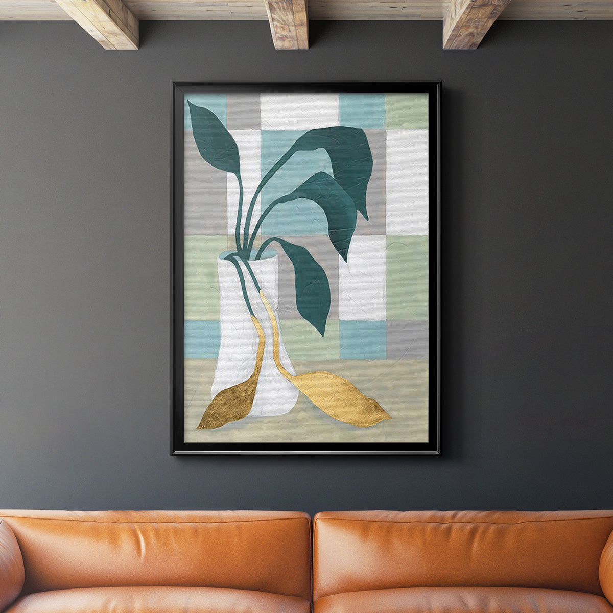 Plant Vased II - Modern Framed Canvas Print