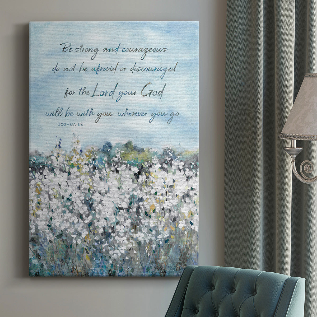 Be Strong Flower Field Premium Gallery Wrapped Canvas - Ready to Hang