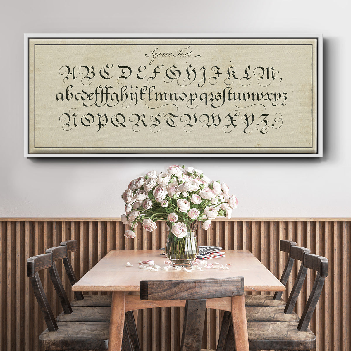 Manuscript Sampler III - Floater Framed Canvas Print