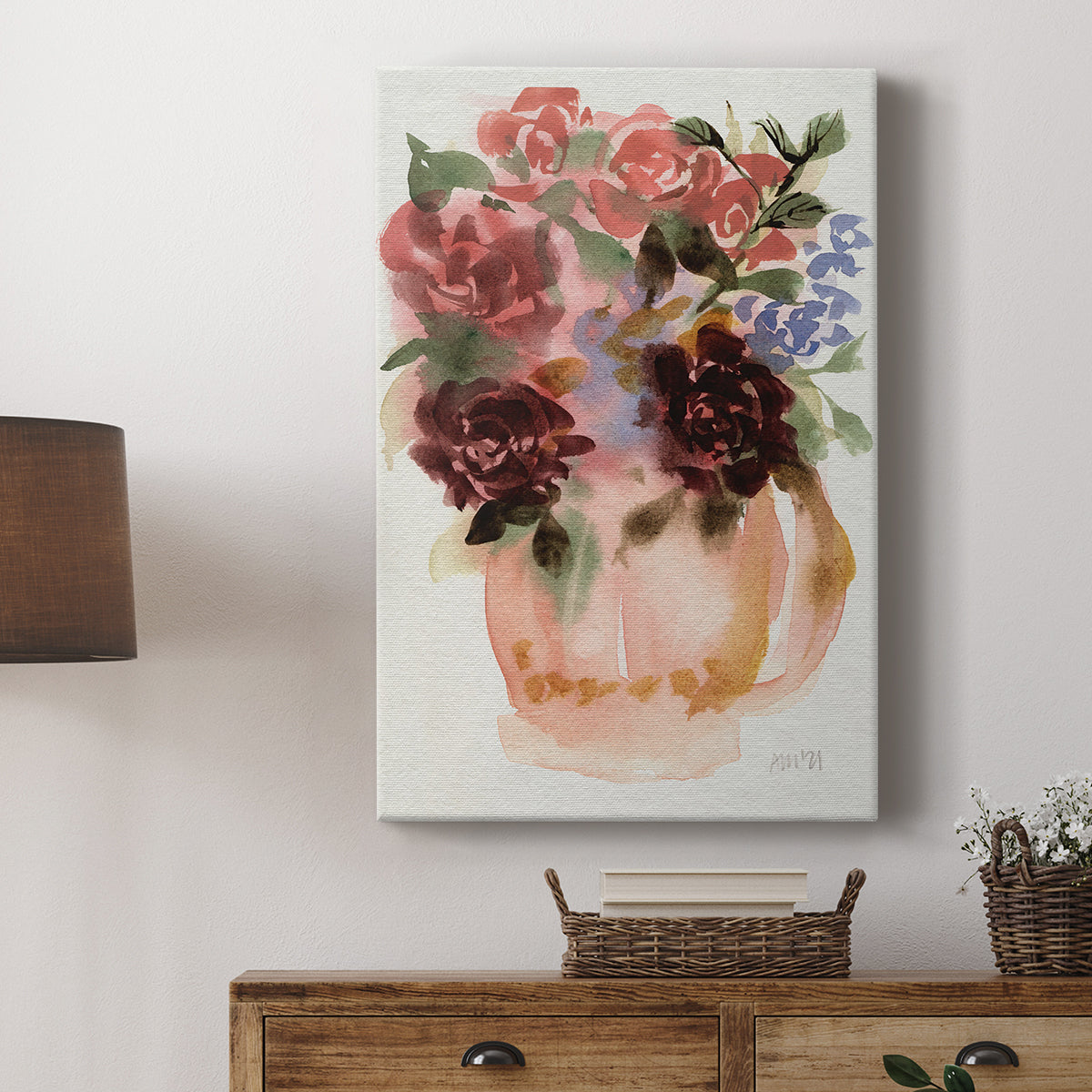 Mauve Bouquet in Teapot I - Canvas Art Print