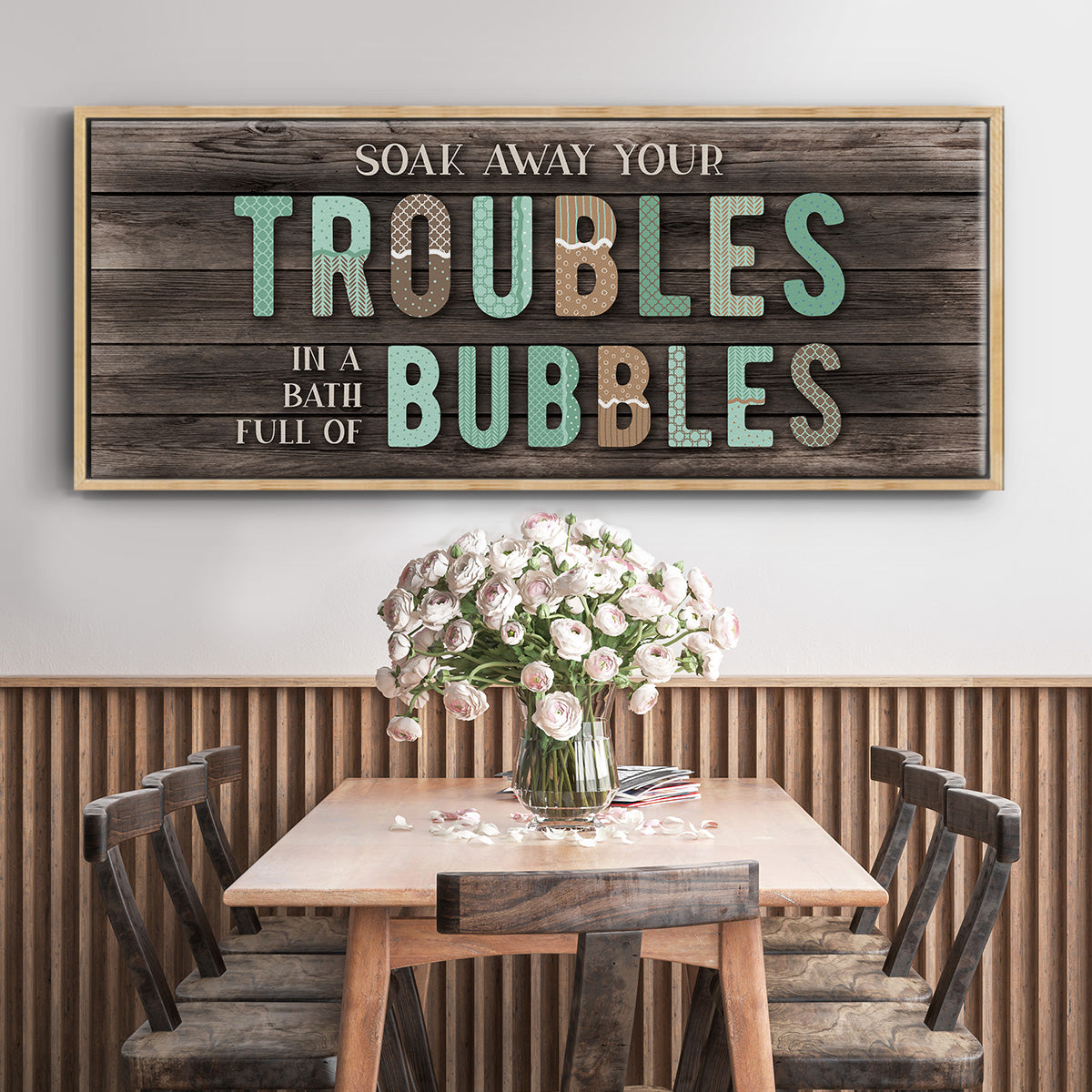 Troubles Bubbles - Floater Framed Canvas Print