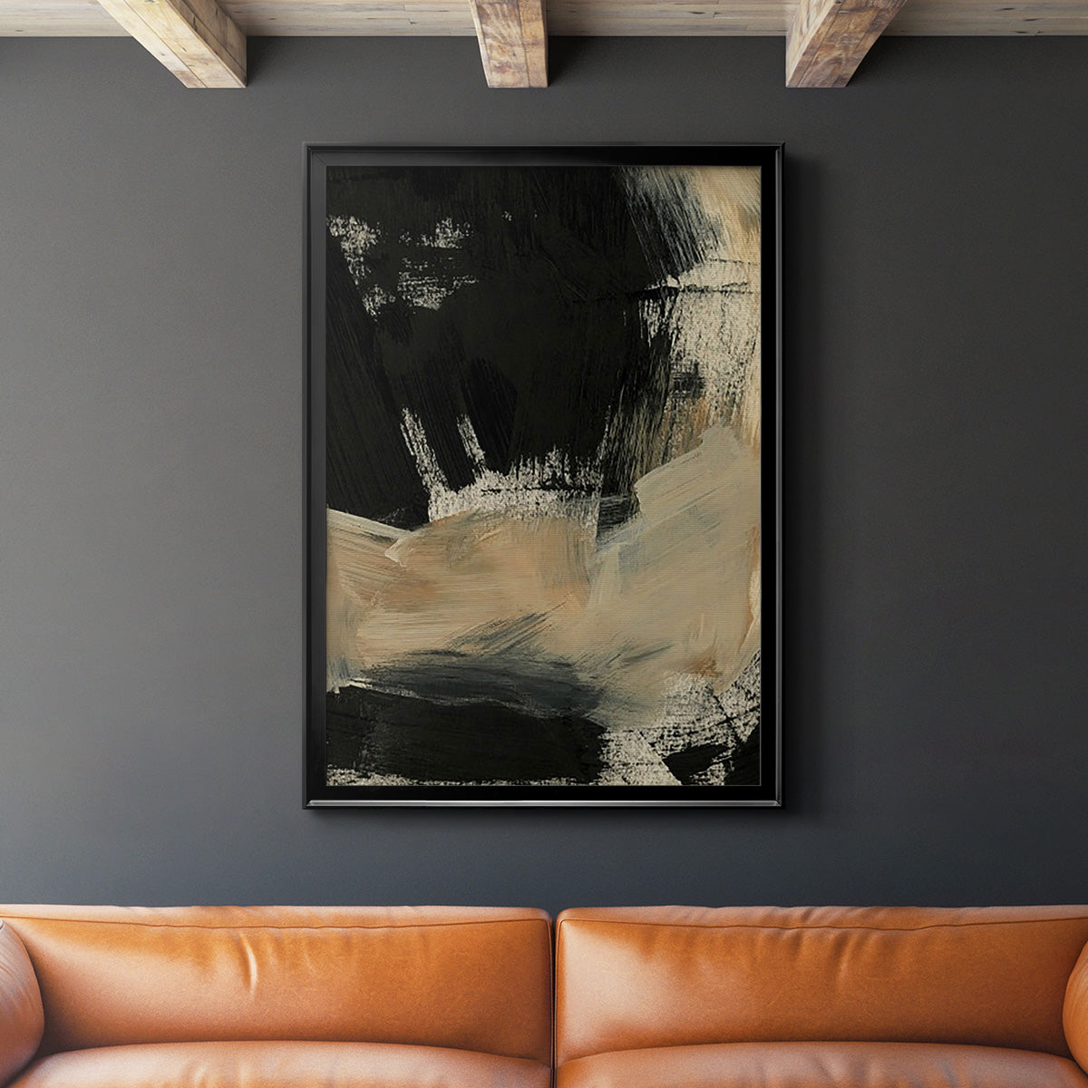 Baked Paintstrokes VI - Modern Framed Canvas Print