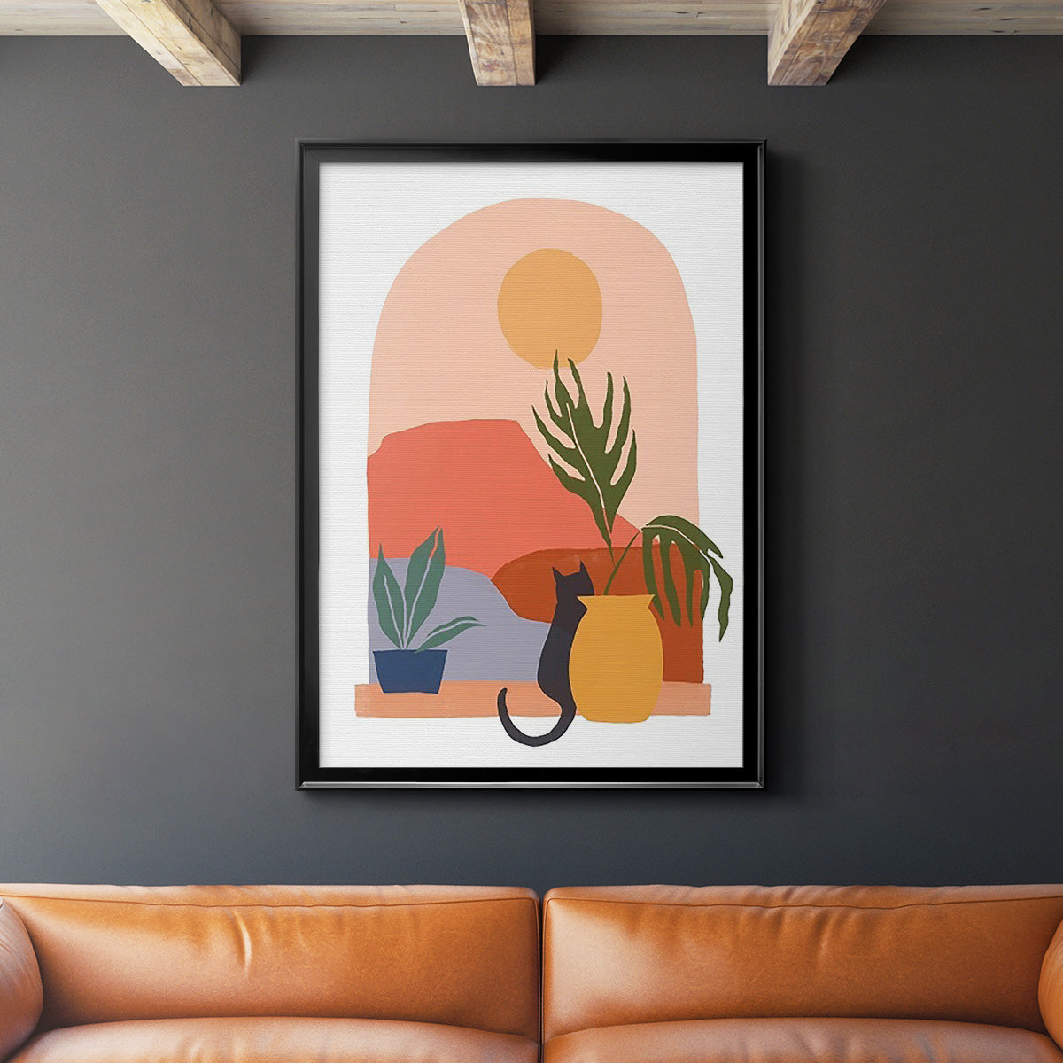 Paper Scene I - Modern Framed Canvas Print