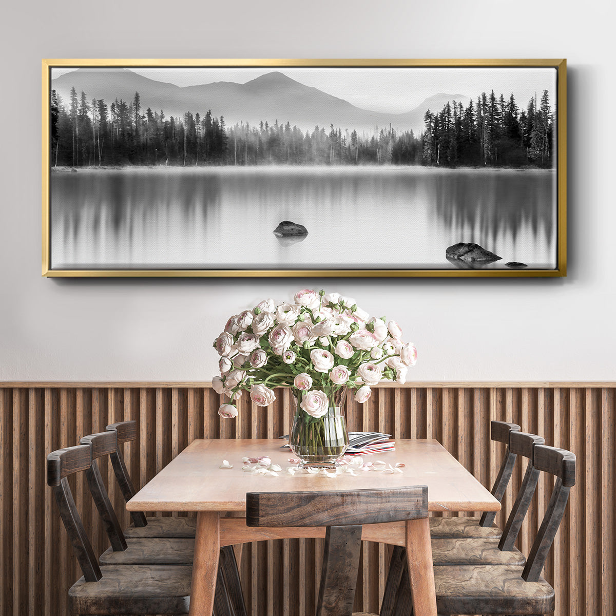 Mountain Reflection - Floater Framed Canvas Print