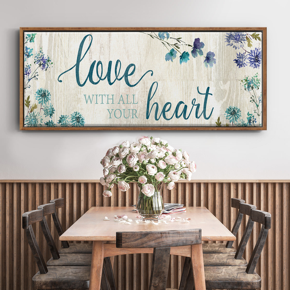 Love With All Your Heart - Floater Framed Canvas Print