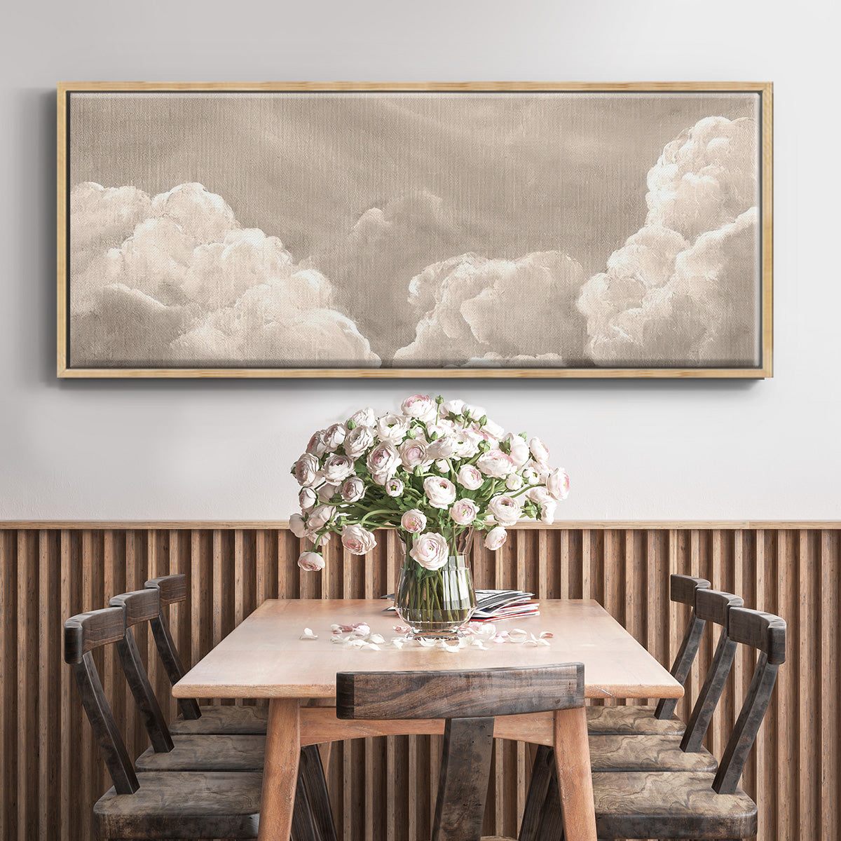 Painted Clouds II - Floater Framed Canvas Print