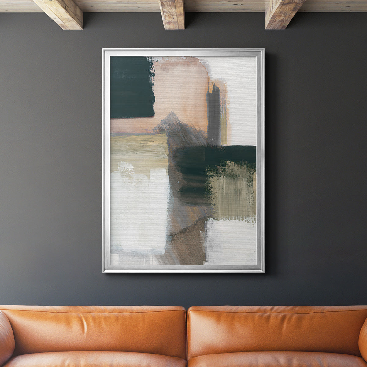 Marble Block Symmetry III - Modern Framed Canvas Print