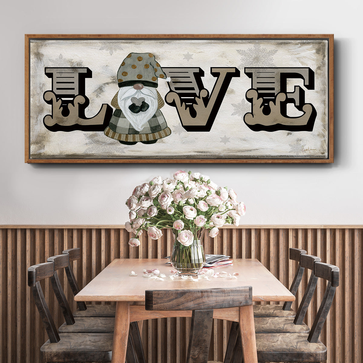 Winter Wonderland Friend Love - Floater Framed Canvas Print