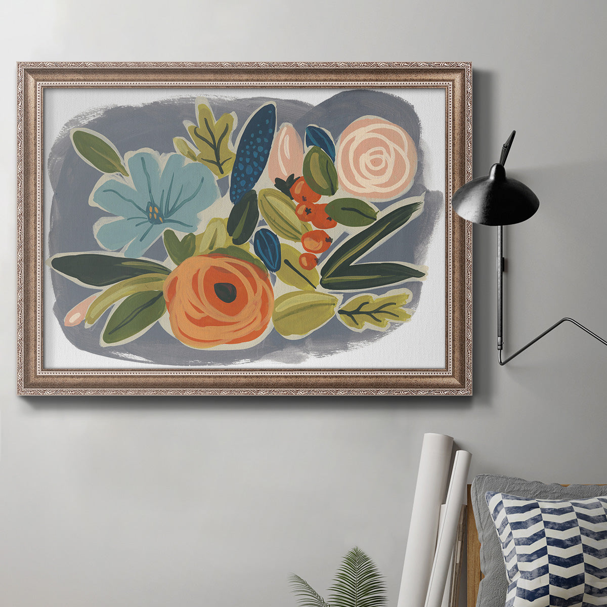 Bright Botany I Premium Framed Canvas- Ready to Hang