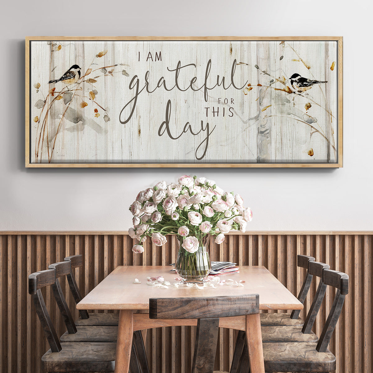 Grateful for this Day - Floater Framed Canvas Print