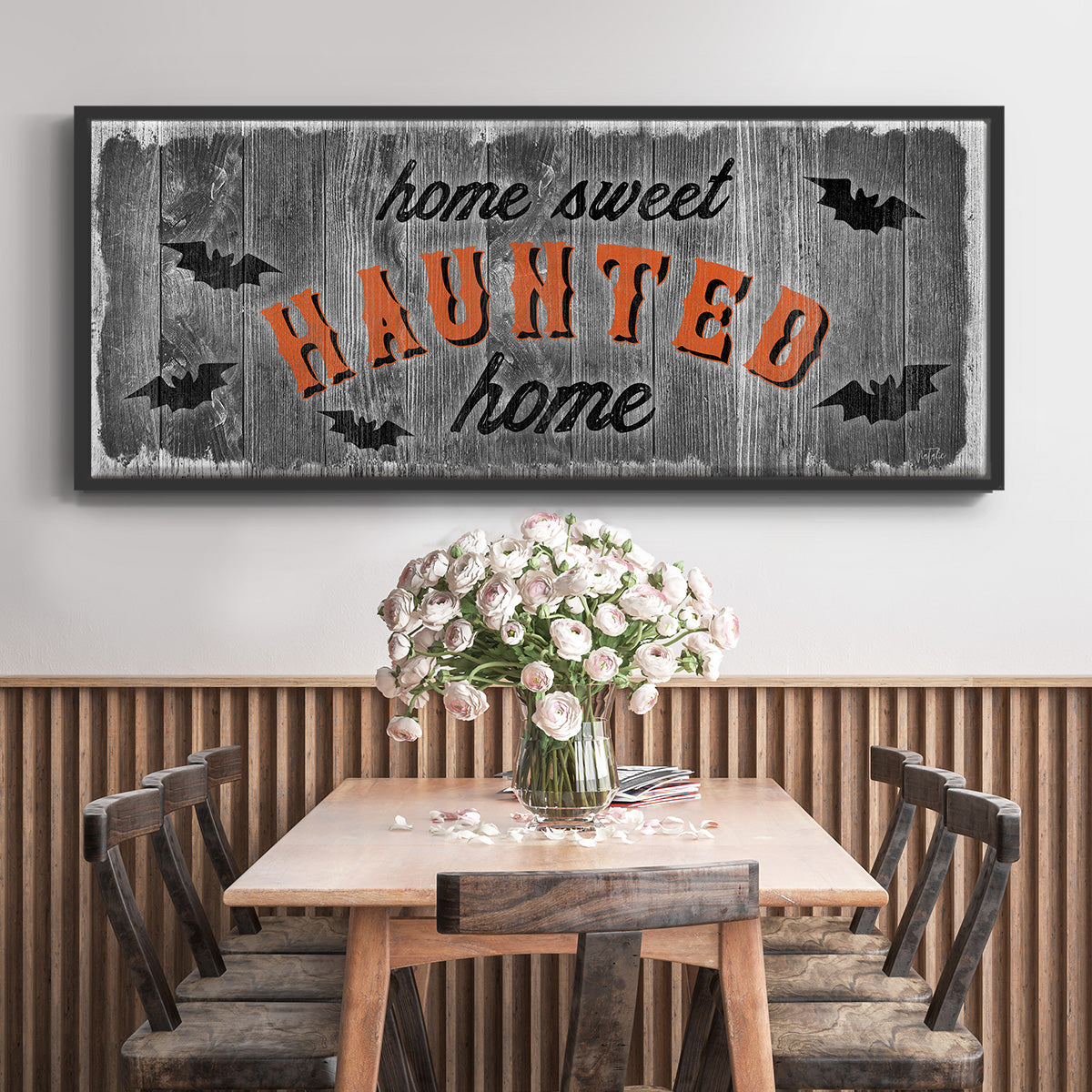 Home Sweet Haunted - Floater Framed Canvas Print