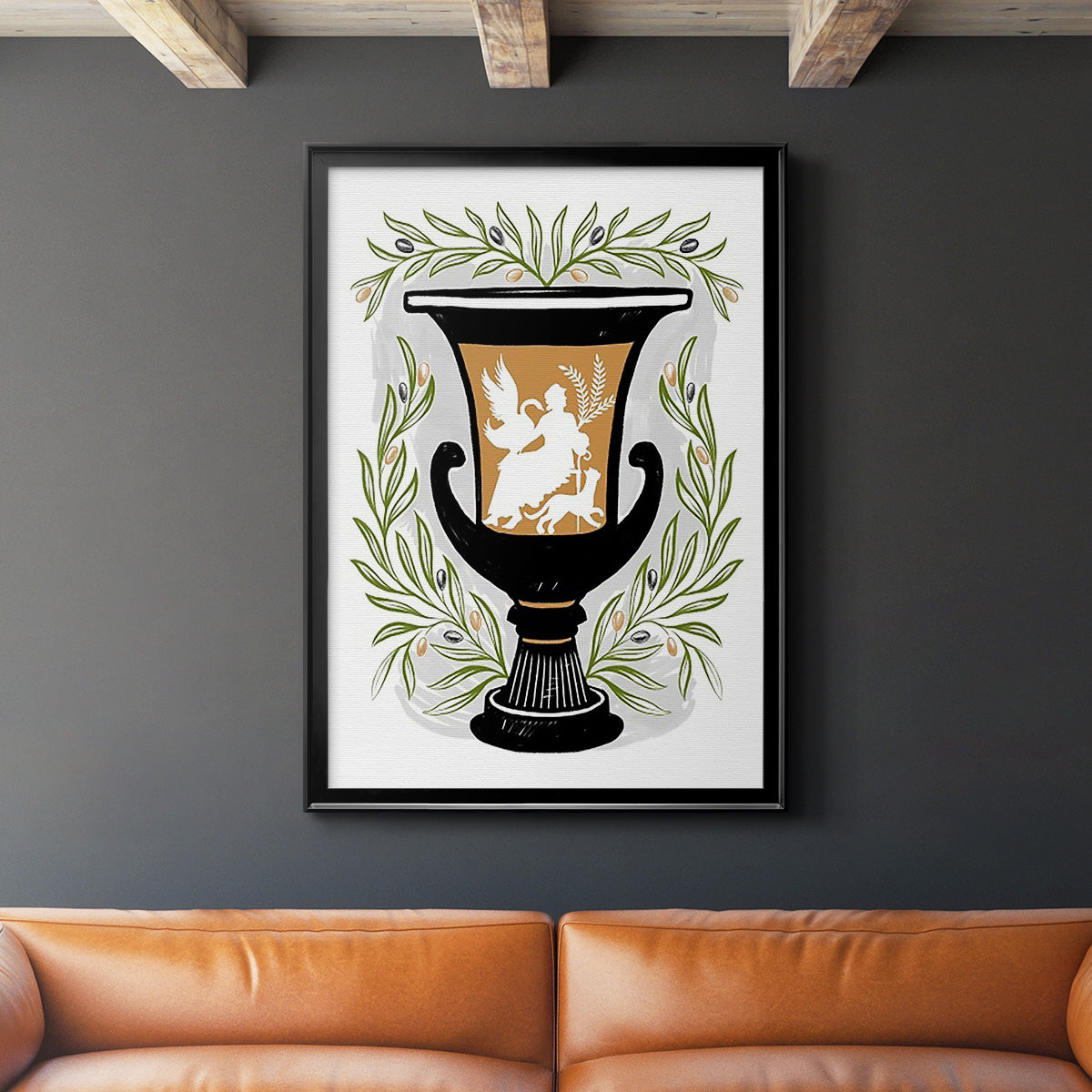 Greek Vases I - Modern Framed Canvas Print