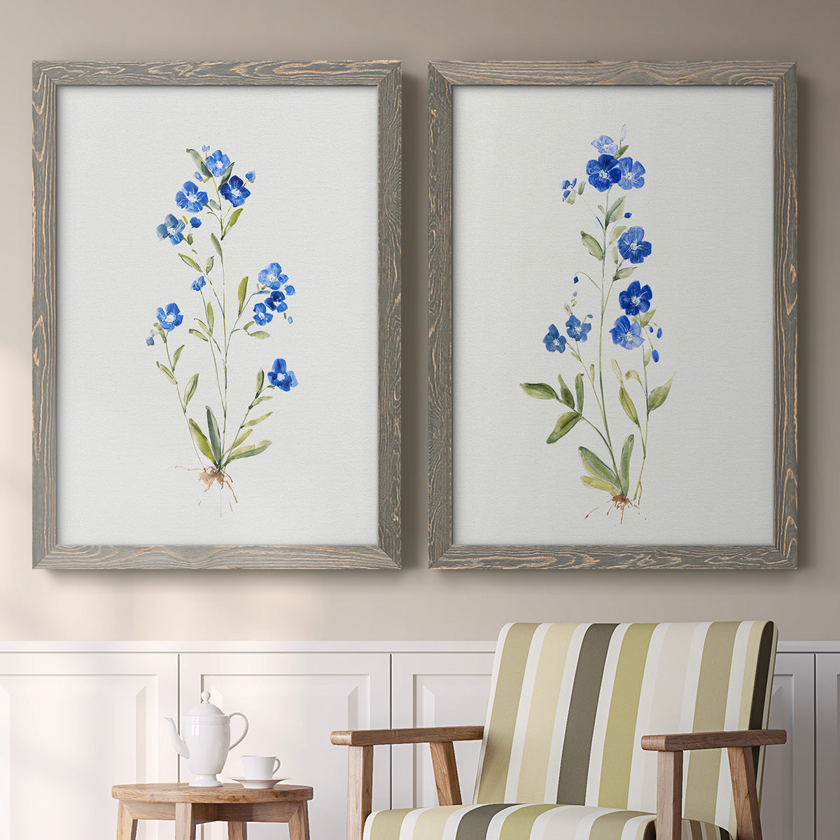 Petite Blue I - Premium Framed Canvas 2 Piece Set - Ready to Hang