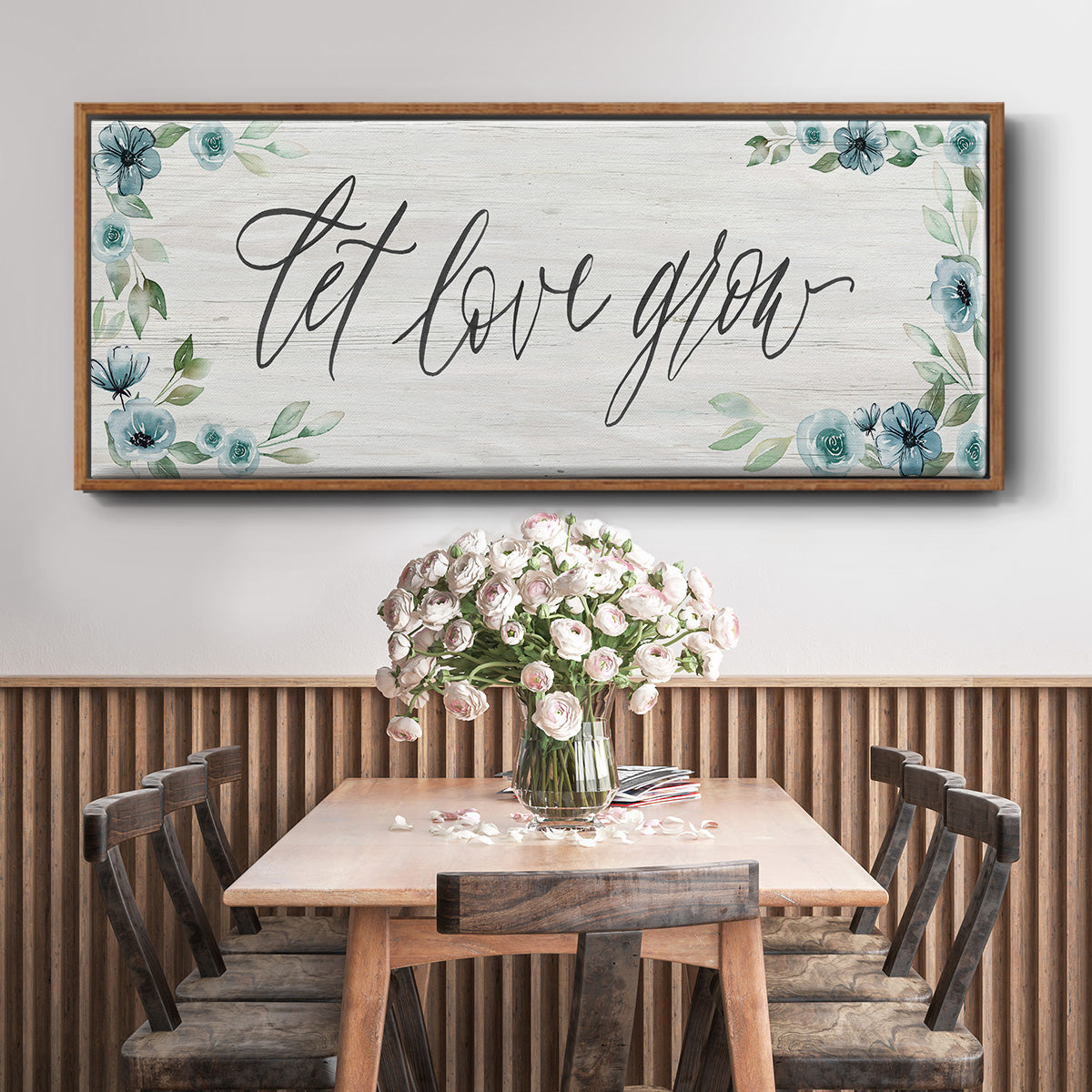 Let Love Grow - Floater Framed Canvas Print
