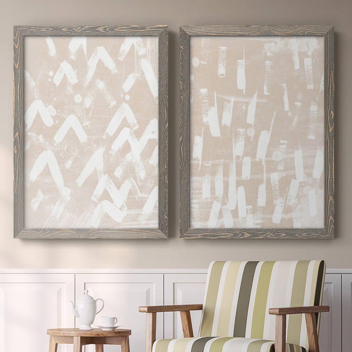 Earth Etching III - Premium Framed Canvas 2 Piece Set - Ready to Hang