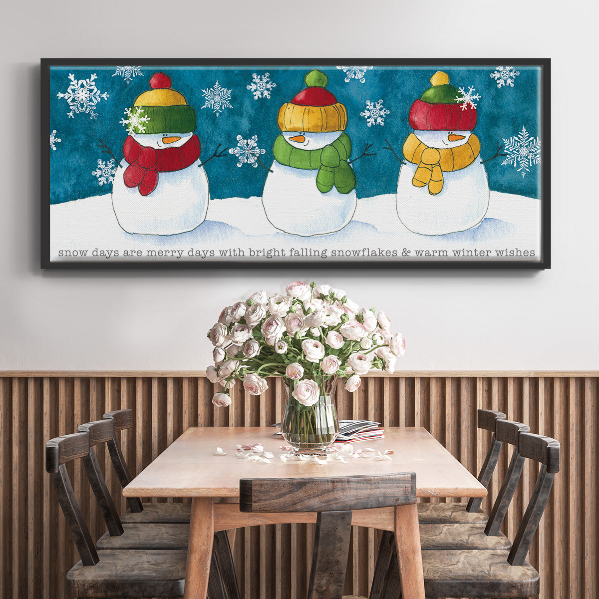 A Frosty Kiss - Floater Framed Canvas Print