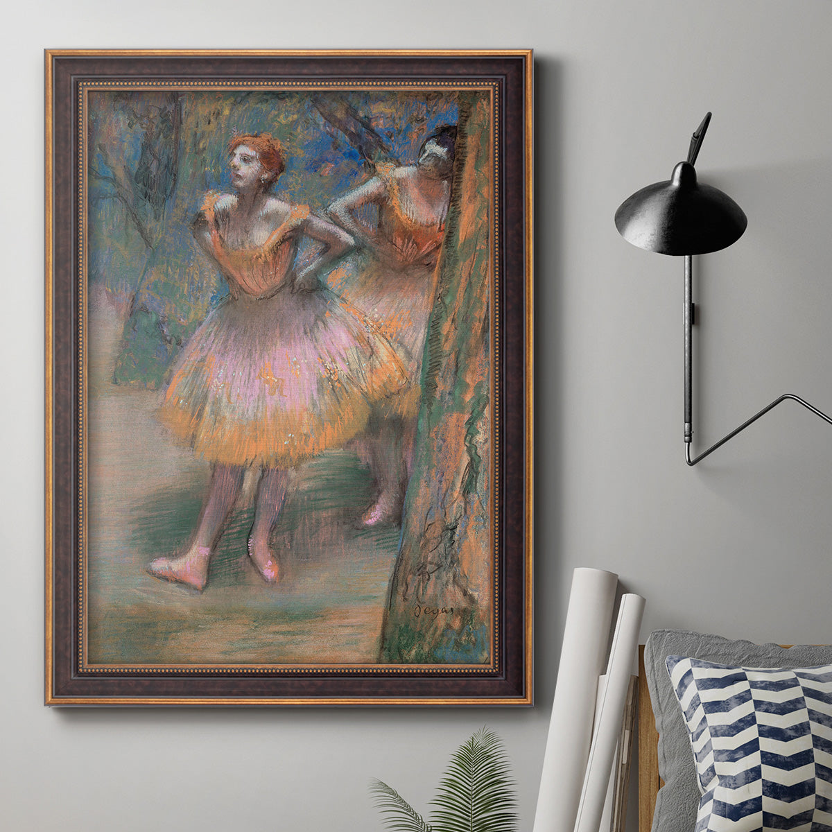 Two Dancers - Ornate Framed Canvas Print