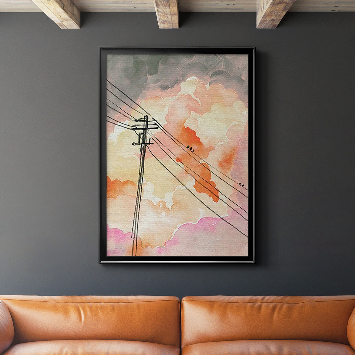 Cloudy Communication II - Modern Framed Canvas Print