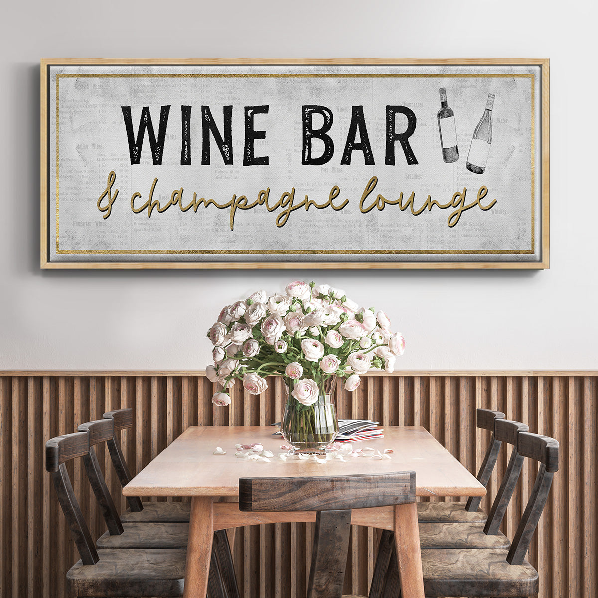 Champagne Lounge - Floater Framed Canvas Print