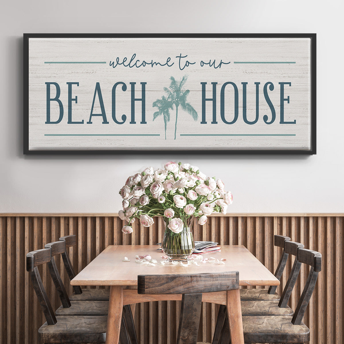 Our Beach House - Floater Framed Canvas Print