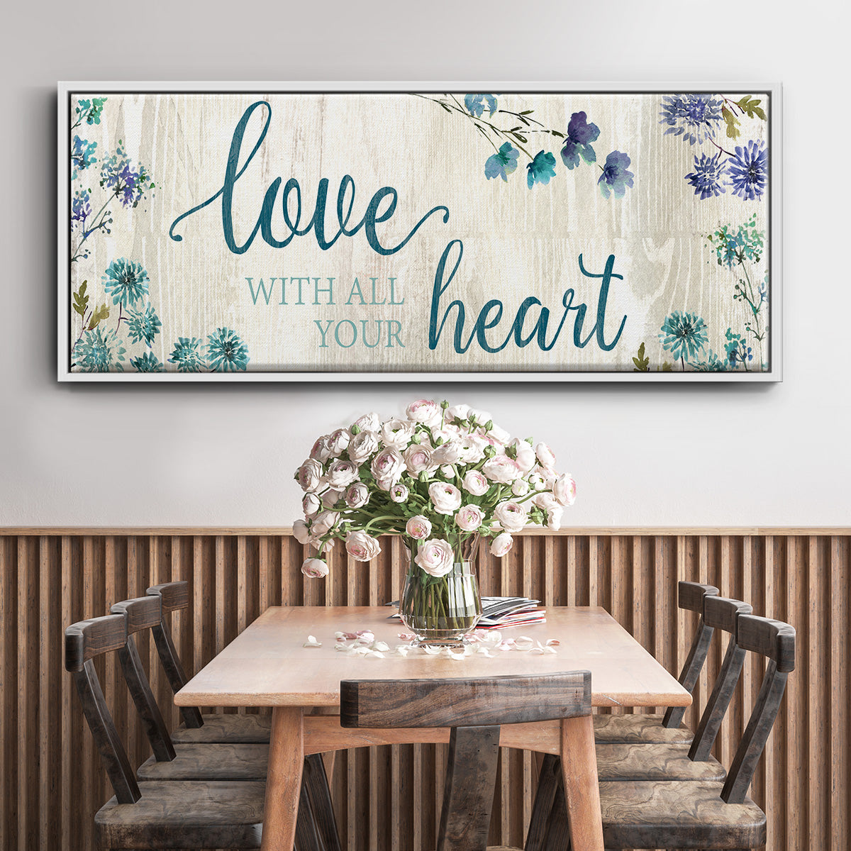 Love With All Your Heart - Floater Framed Canvas Print