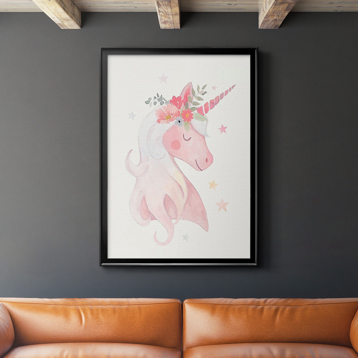 Sweet Unicorn II - Modern Framed Canvas Print