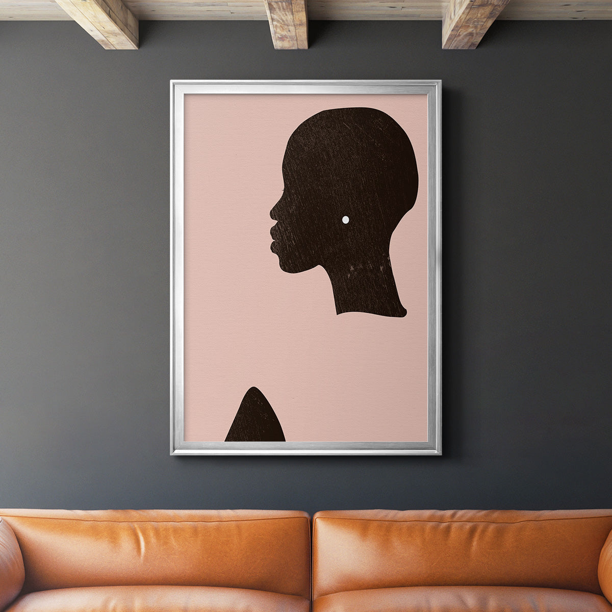Pink Silhouette I - Modern Framed Canvas Print