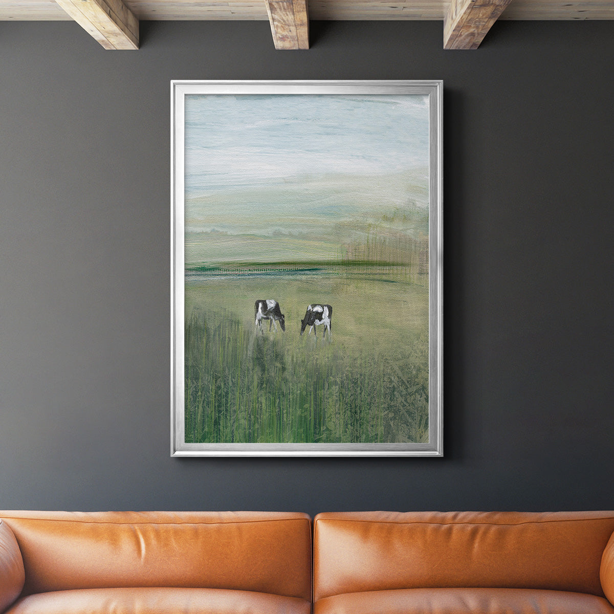 Out to Pasture II - Modern Framed Canvas Print