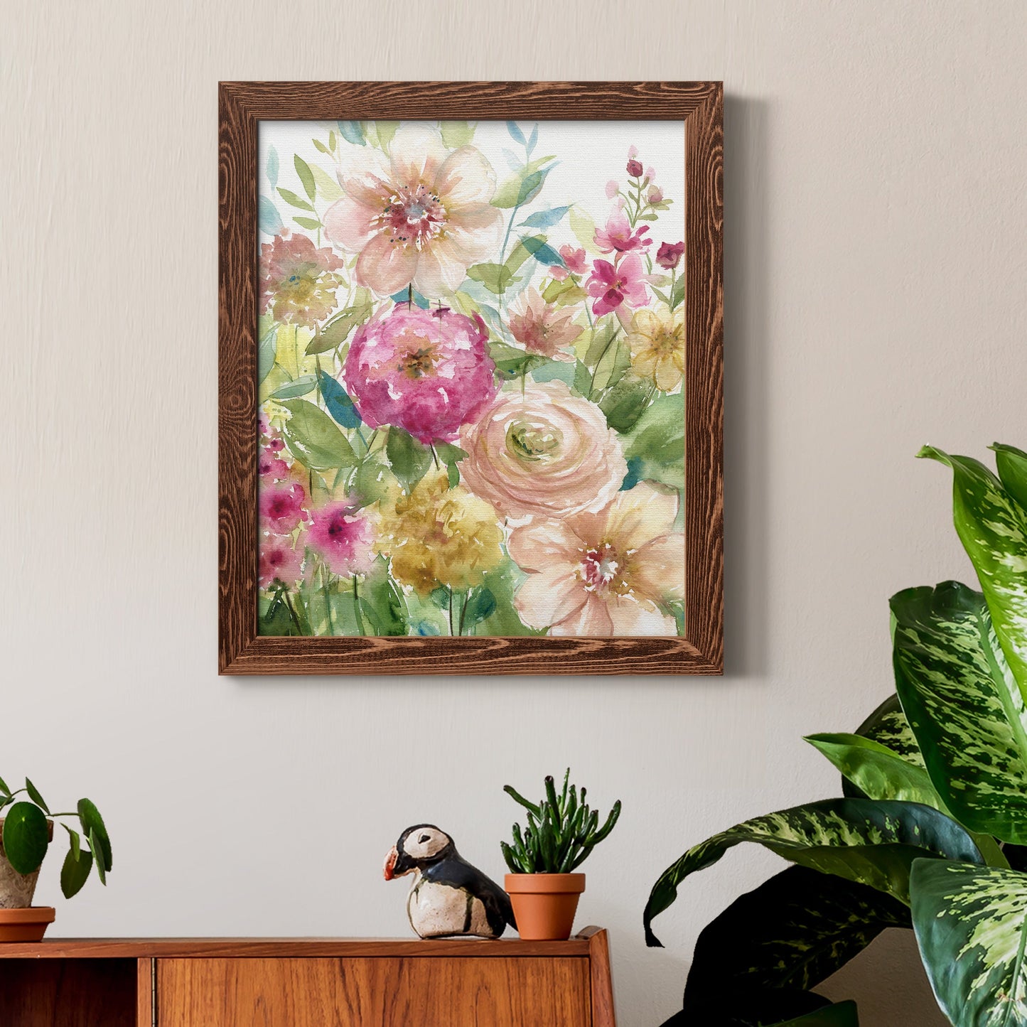 Jardin de Fleurs - Premium Canvas Framed in Barnwood - Ready to Hang