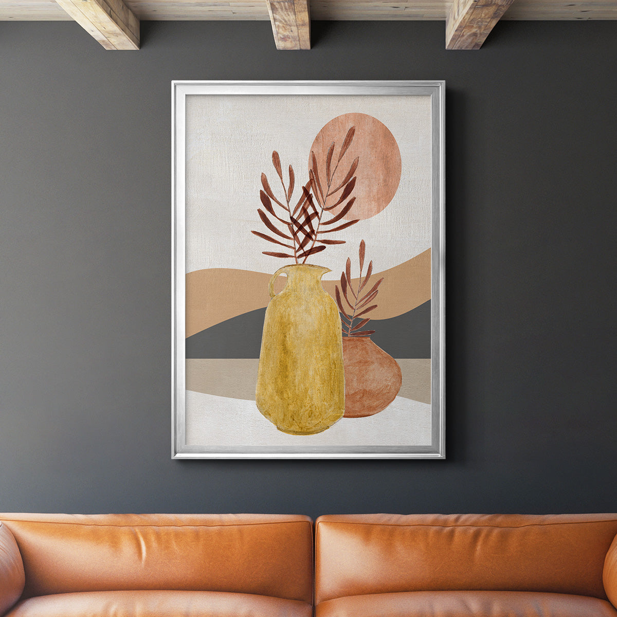 Adobe Moon I - Modern Framed Canvas Print
