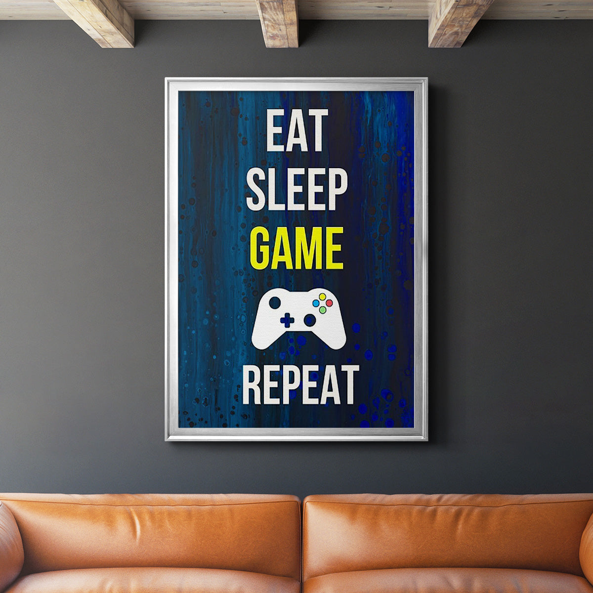 Gamer at Play V - Modern Framed Canvas Print