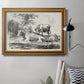 Classical pastoral landscape artwork by Nicolas Berchem in an ornate traditional gold frame displayed in a neutral interior setting.