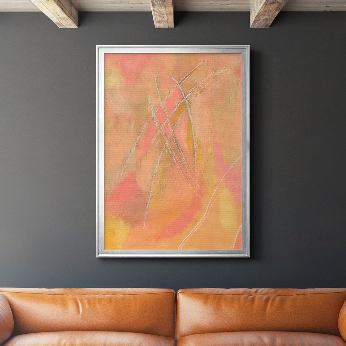 Peach Bliss IV - Modern Framed Canvas Print