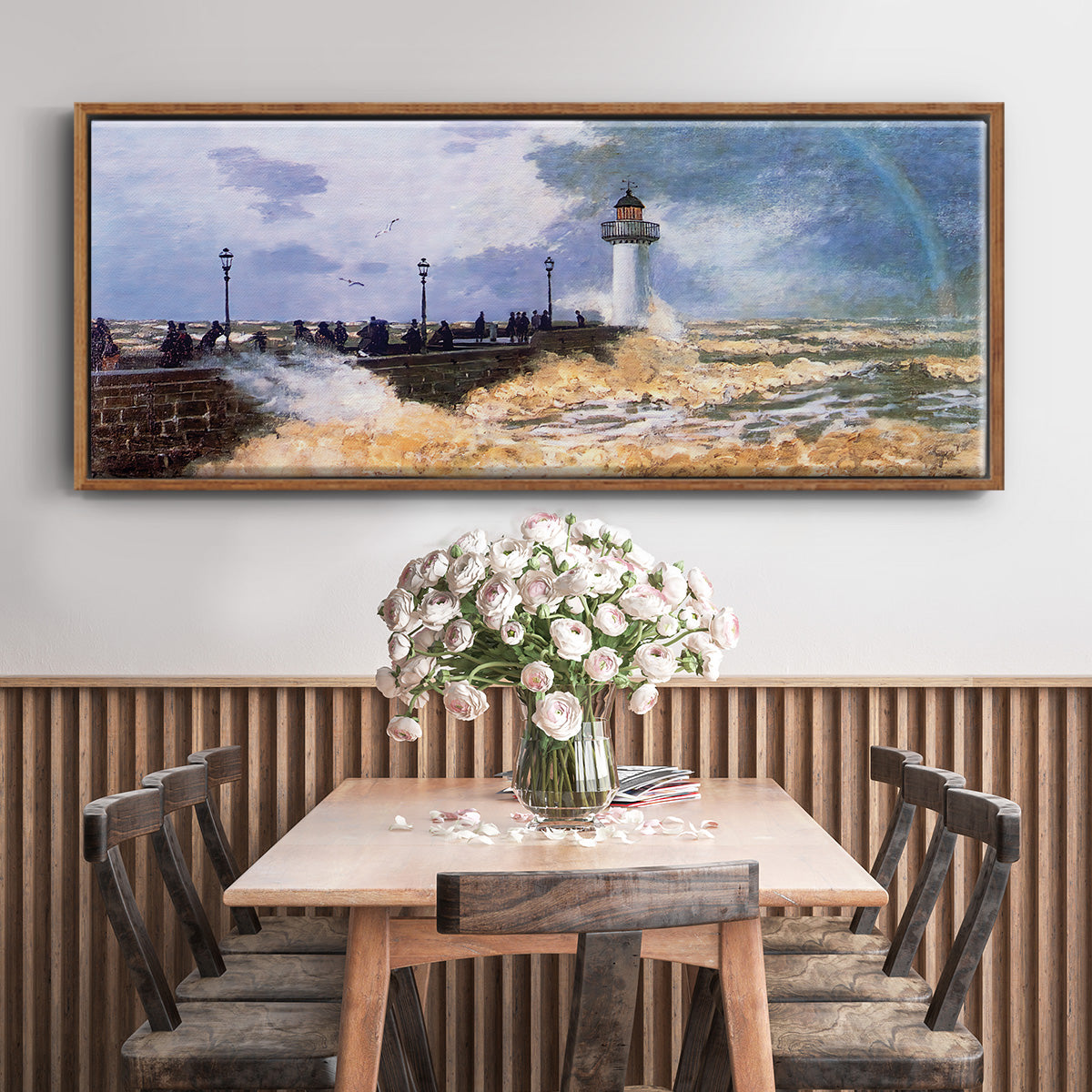 The Jetty at Le Havre, 1868 - Floater Framed Canvas Print