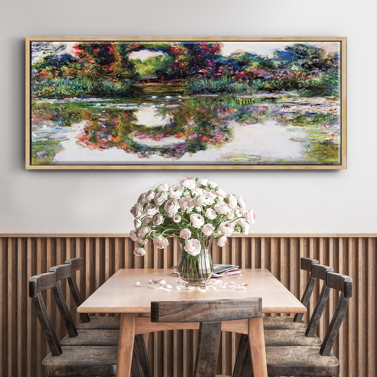 Rose Flowered Arches at Giverny, 1913 - Floater Framed Canvas Print