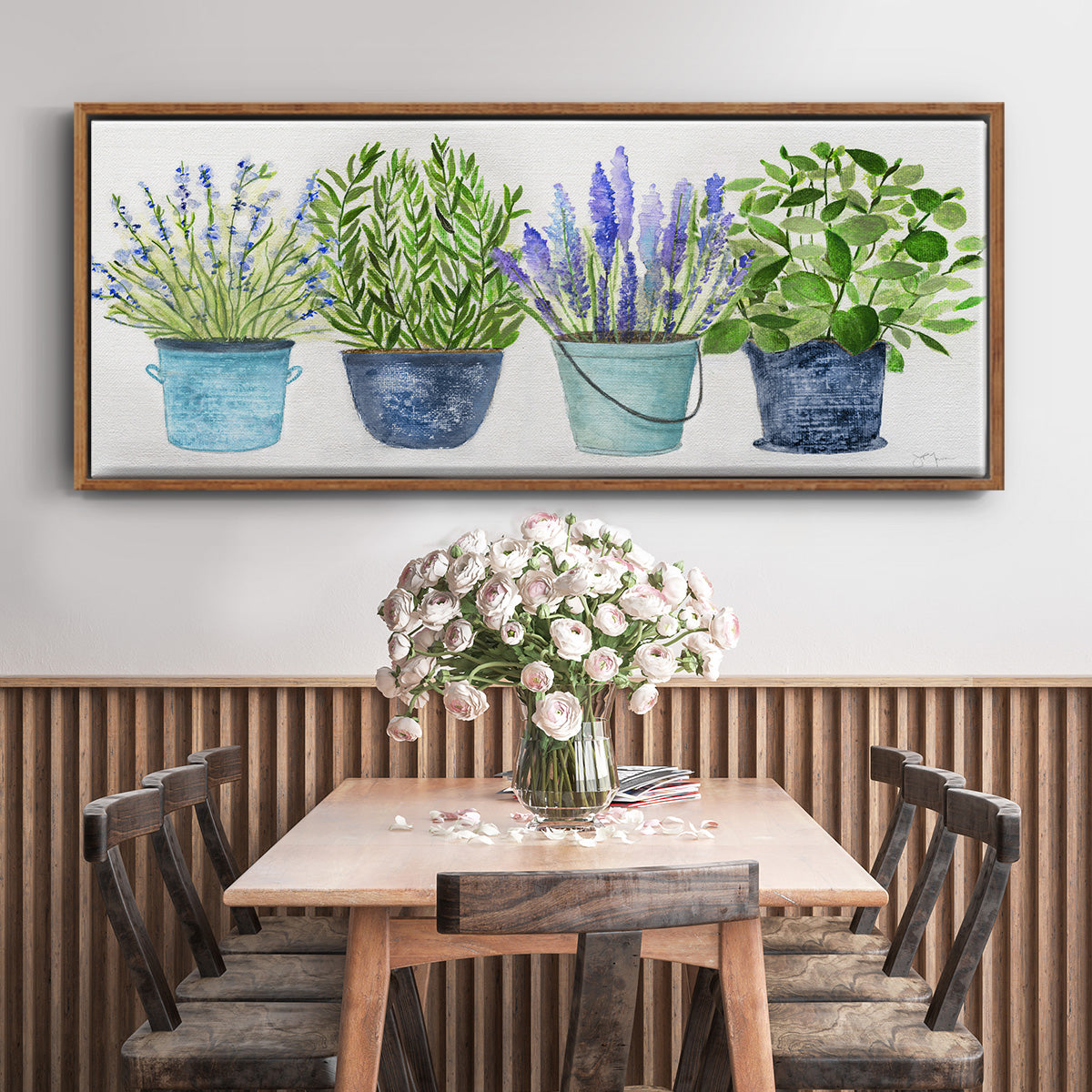 Fresh Herb Collection - Floater Framed Canvas Print